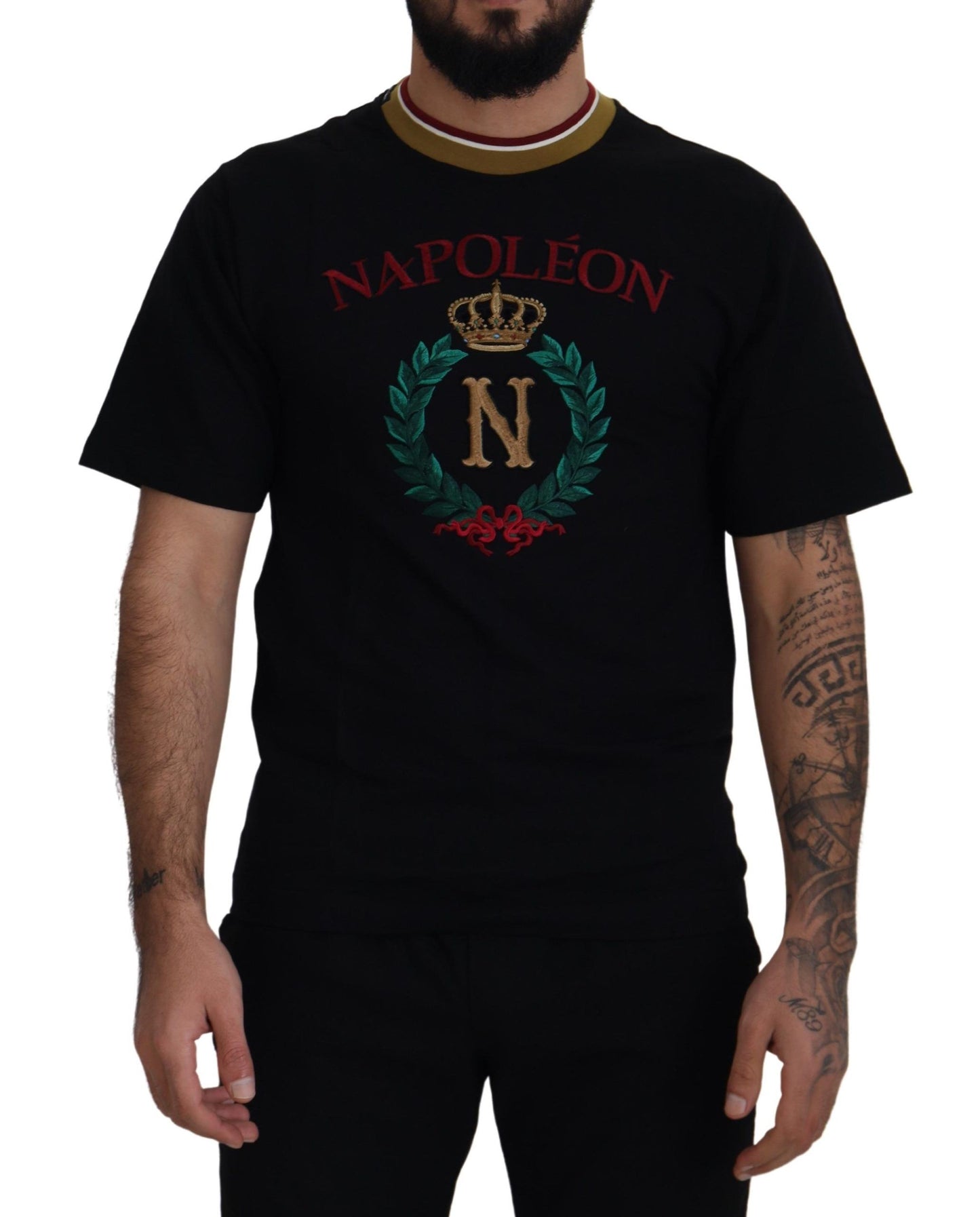 Dolce & Gabbana Iconic Black Cotton Crew Neck T-Shirt