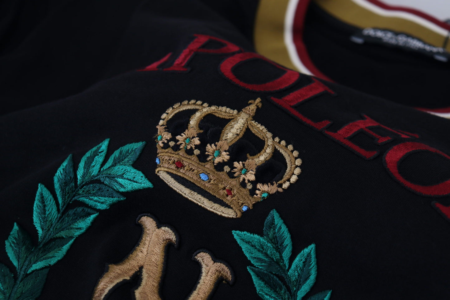 Dolce & Gabbana Iconic Black Cotton Crew Neck T-Shirt