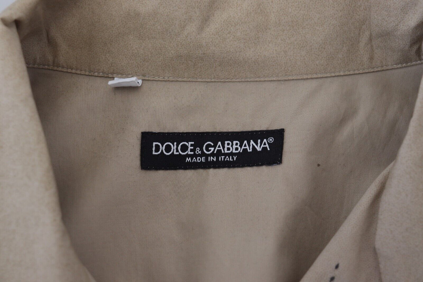 Dolce & Gabbana beige cotton button-down shirt