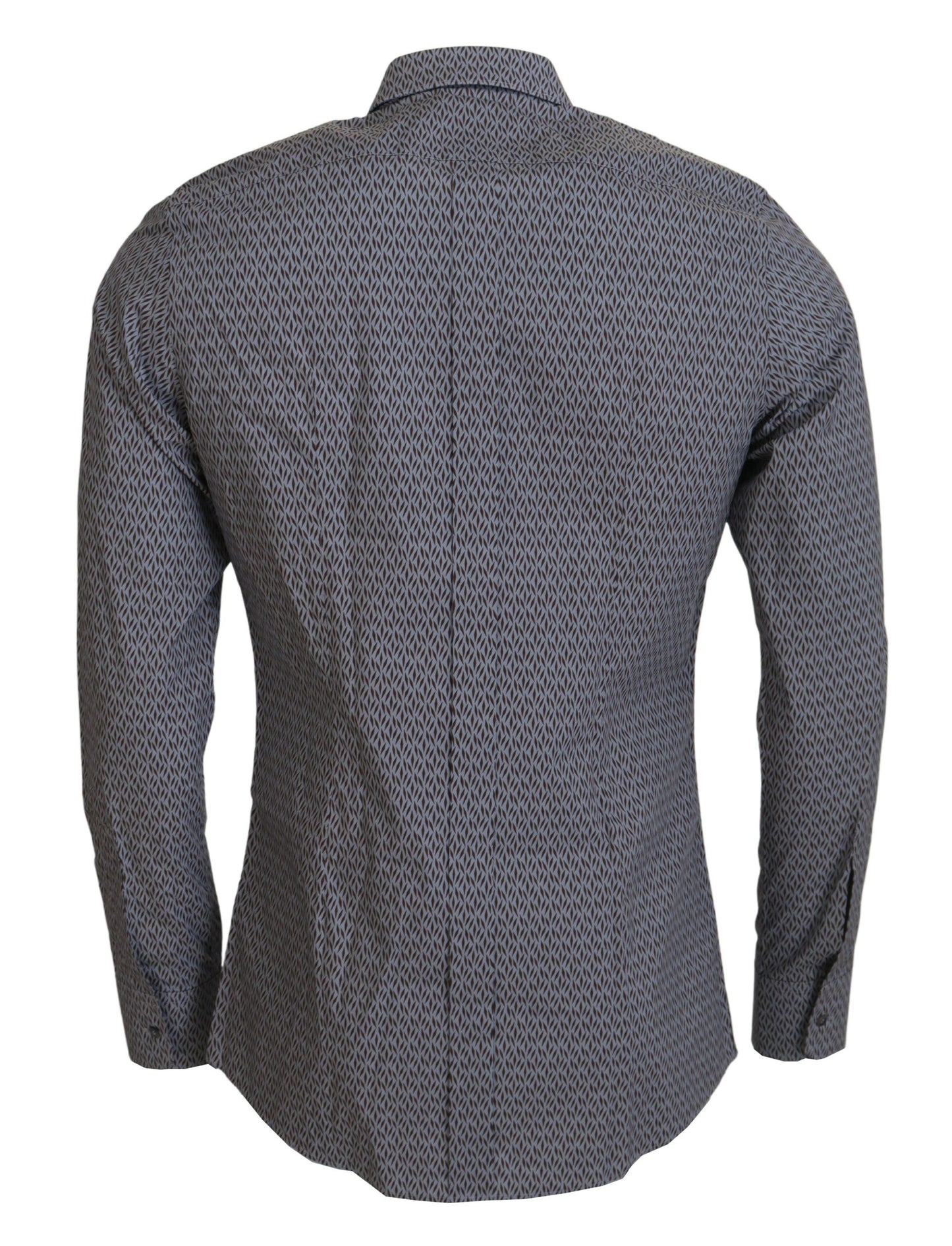 Dolce & Gabbana Grau Braun GOLD Slim Fit Kleid Formales Hemd