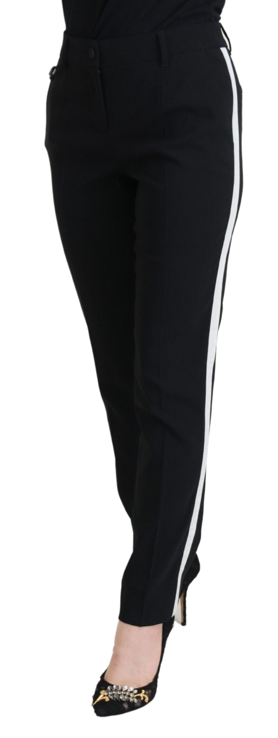 Dolce & Gabbana Elegant black trousers made of wool and silk