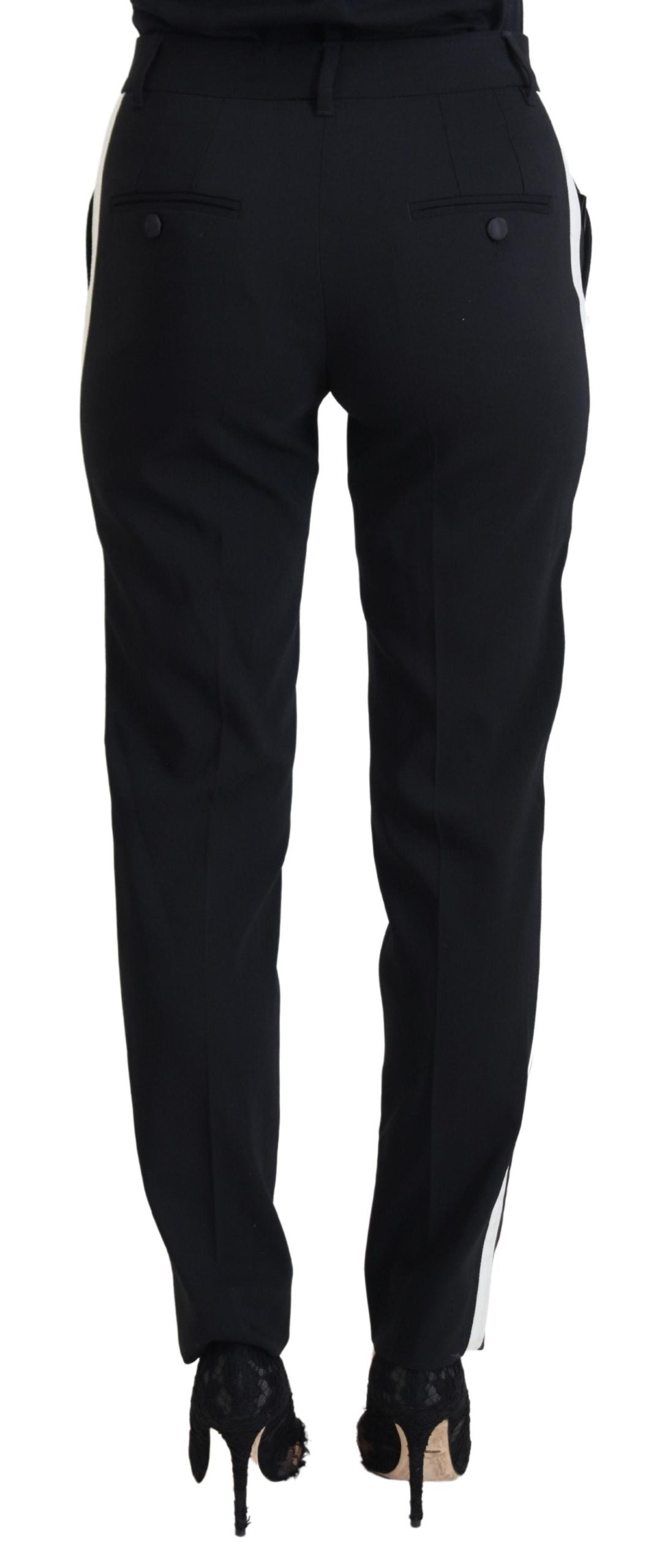 Dolce & Gabbana Elegant black trousers made of wool and silk