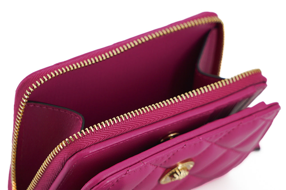 Versace Elegant wallet in purple quilted leather