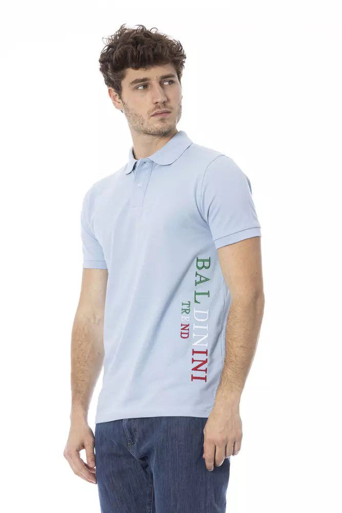 Baldinini Trend Hellblaues Baumwoll-Polohemd für Männer