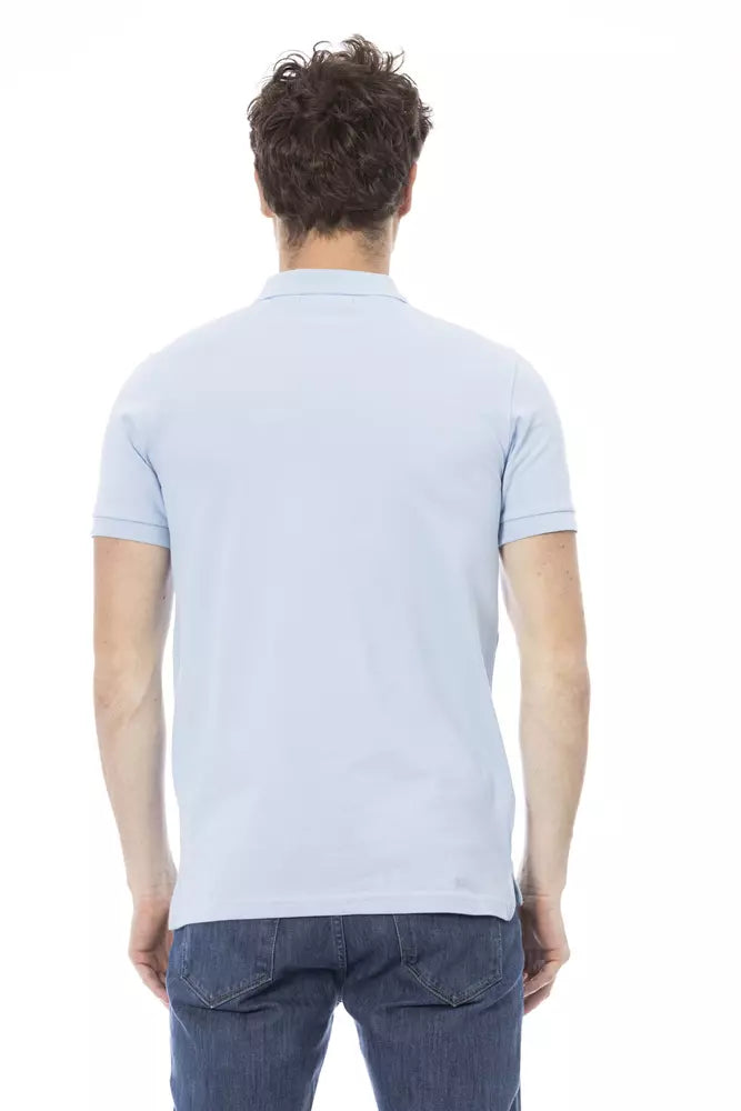 Baldinini Trend Hellblaues Baumwoll-Polohemd für Männer