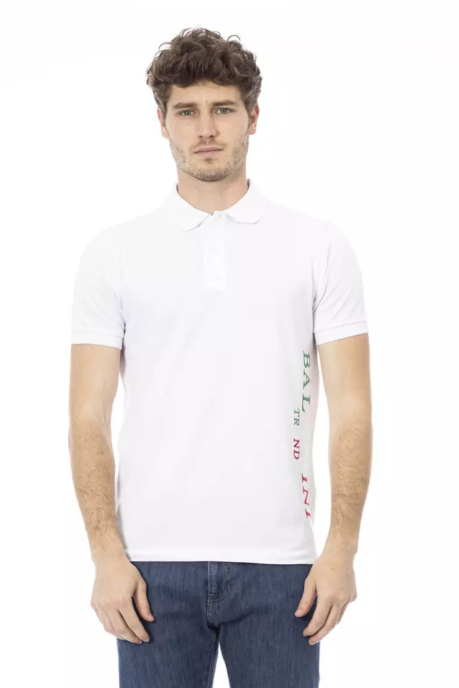 Baldinini Trend White Cotton Polo Shirt for Men