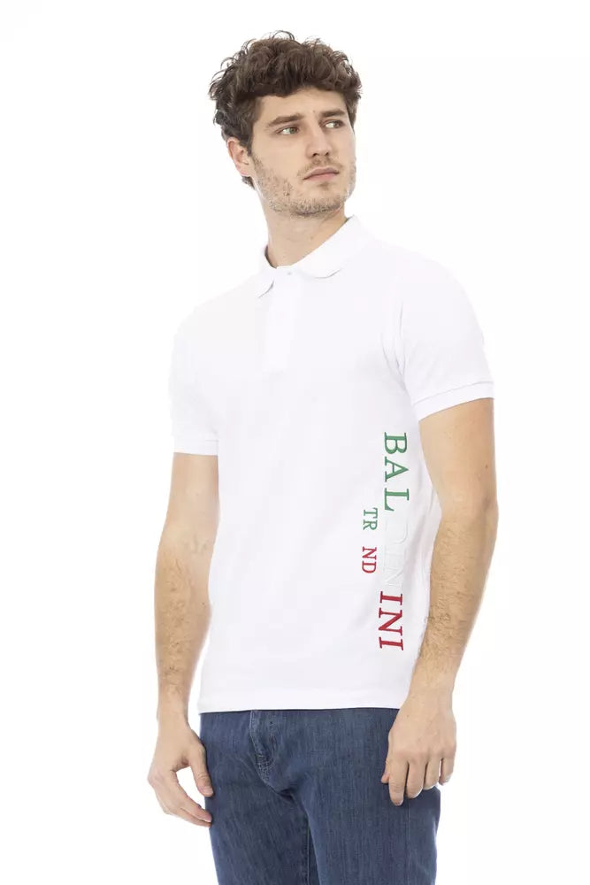 Baldinini Trend White Cotton Polo Shirt for Men