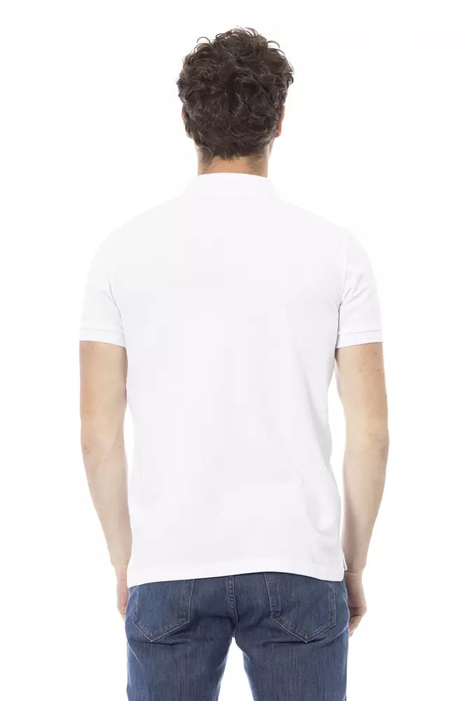 Baldinini Trend White Cotton Polo Shirt for Men