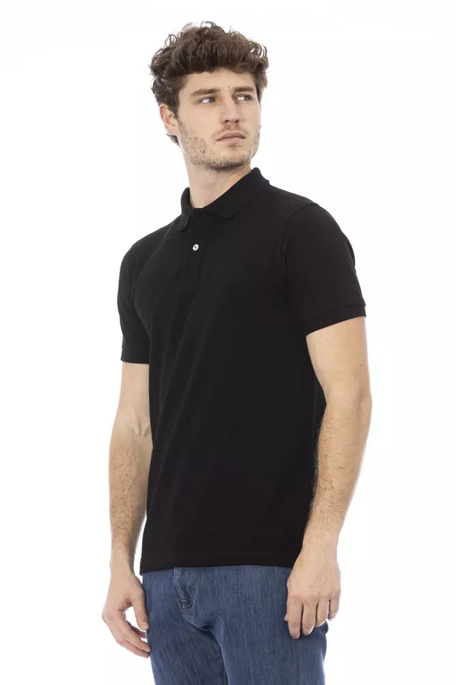 Baldinini Trend Schwarzes Baumwoll-Poloshirt für Männer