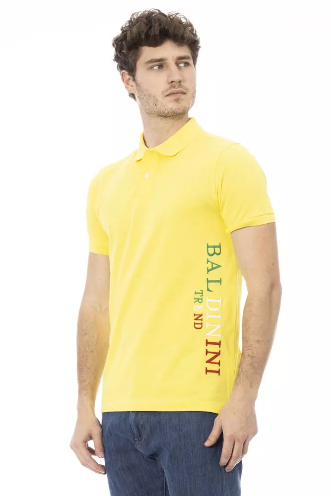 Baldinini Trend Gelbes Baumwoll-Poloshirt für Männer