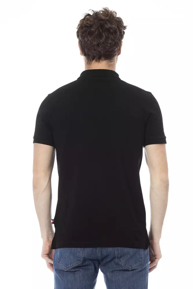 Baldinini Trend Schwarzes Baumwoll-Poloshirt für Männer