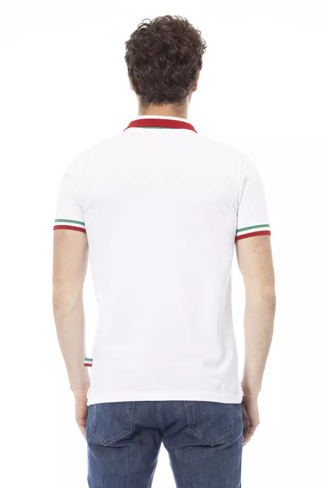 Baldinini Trend White Cotton Polo Shirt for Men