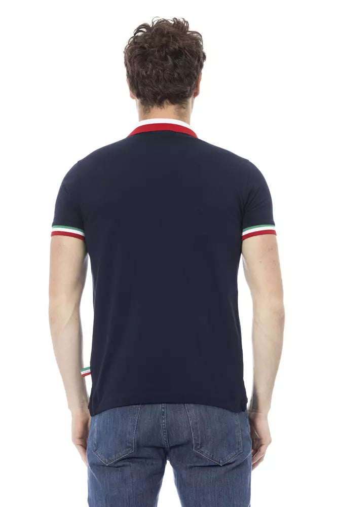 Baldinini Trend Blaues Baumwoll-Poloshirt für Männer