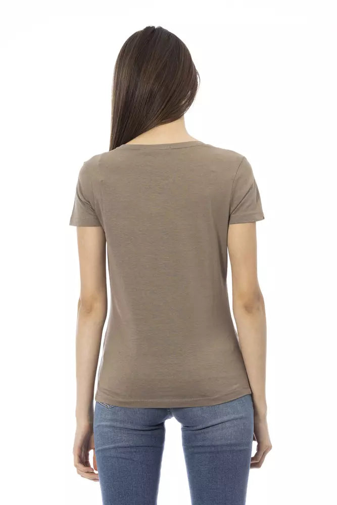 Trussardi Action Braunes Baumwoll-T-Shirt für Frauen