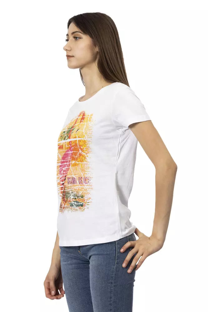 Trussardi Action Weißes T-Shirt aus Baumwolle für Frauen