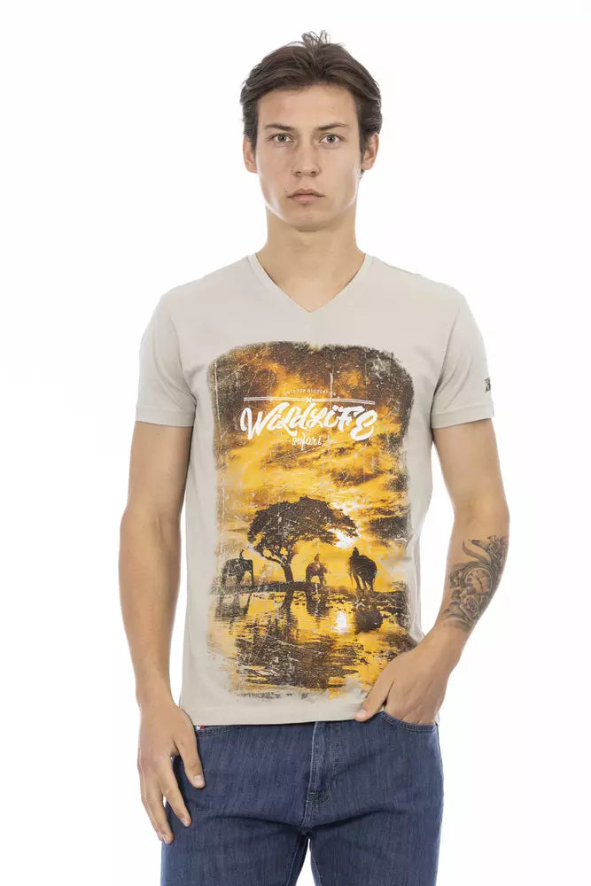 Trussardi Action Beige Cotton Men's T-Shirt