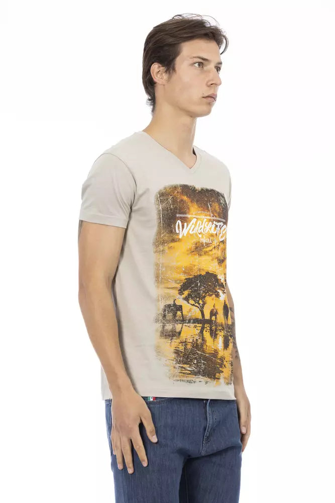 Trussardi Action Beige Cotton Men's T-Shirt