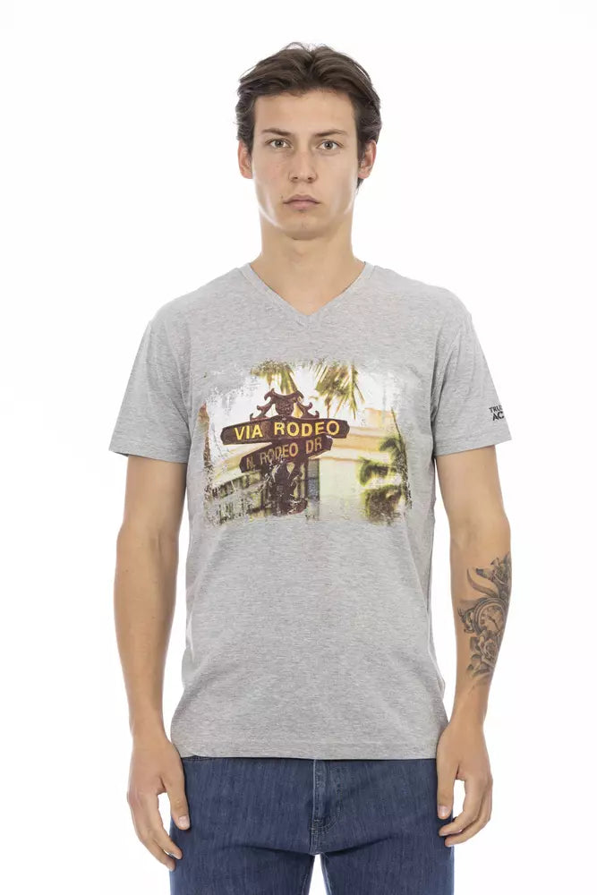 Trussardi Action Grey Cotton Men's T-Shirt