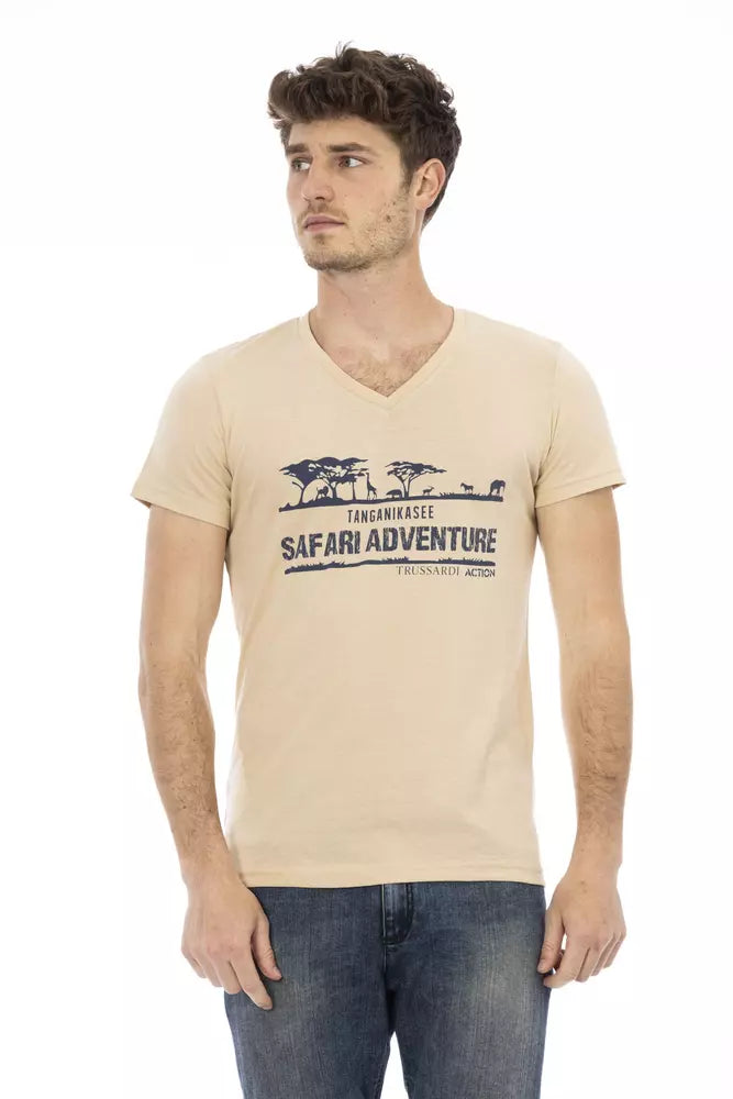 Trussardi Action Beige Cotton Men's T-Shirt