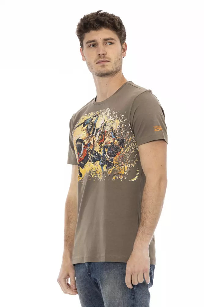 Trussardi Action Brown Cotton T-Shirt for Men