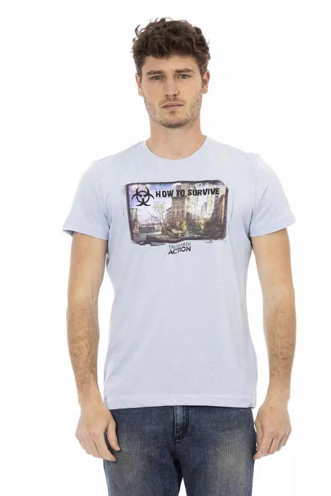 Trussardi Action Light Blue Cotton Men's T-Shirt