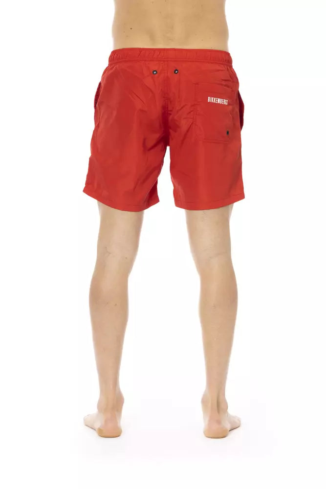 Bikkembergs Rote Polyester Herren-Badeshorts