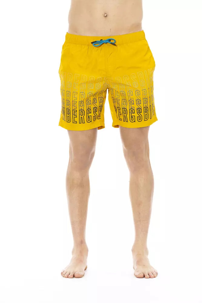 Bikkembergs Gelbe Polyester Herren-Badeshorts