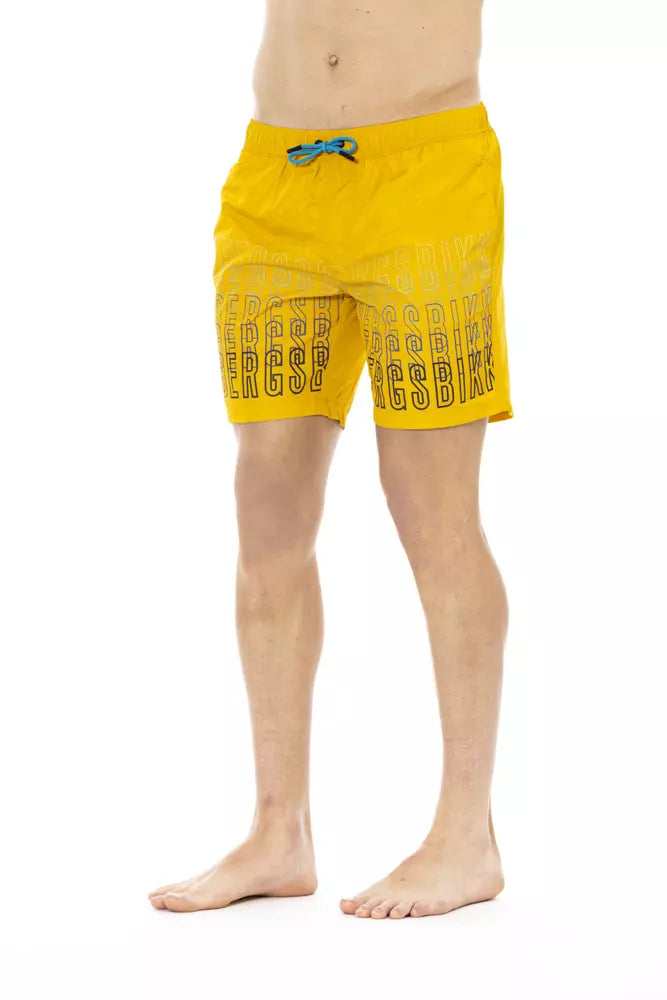 Bikkembergs Gelbe Polyester Herren-Badeshorts
