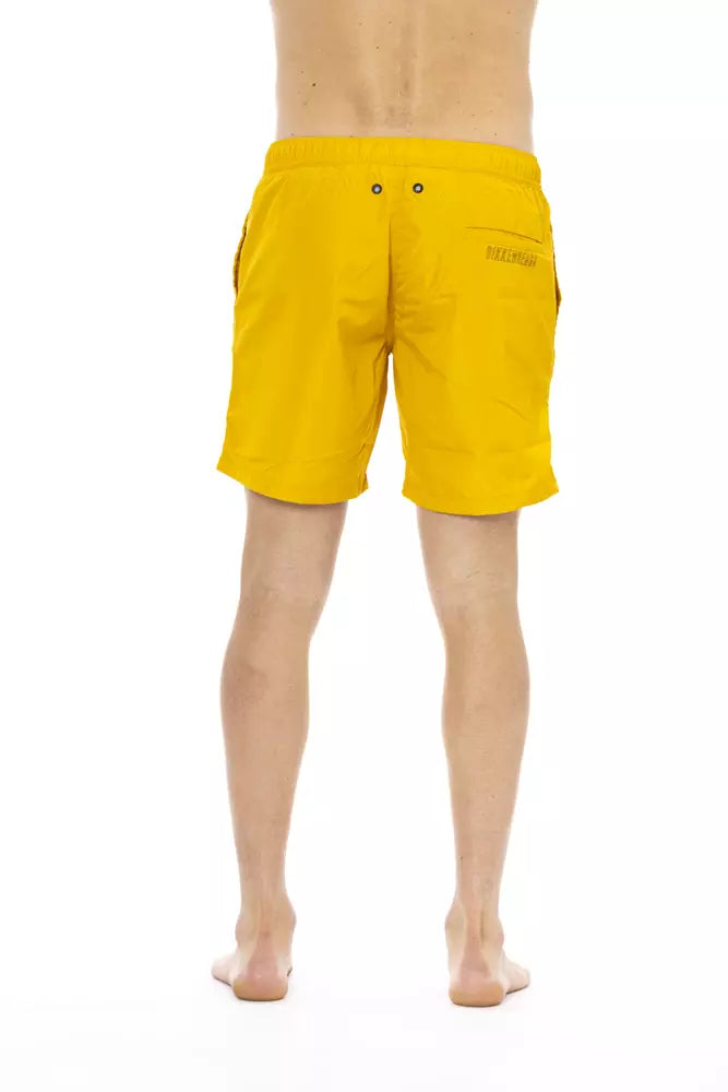 Bikkembergs Gelbe Polyester Herren-Badeshorts