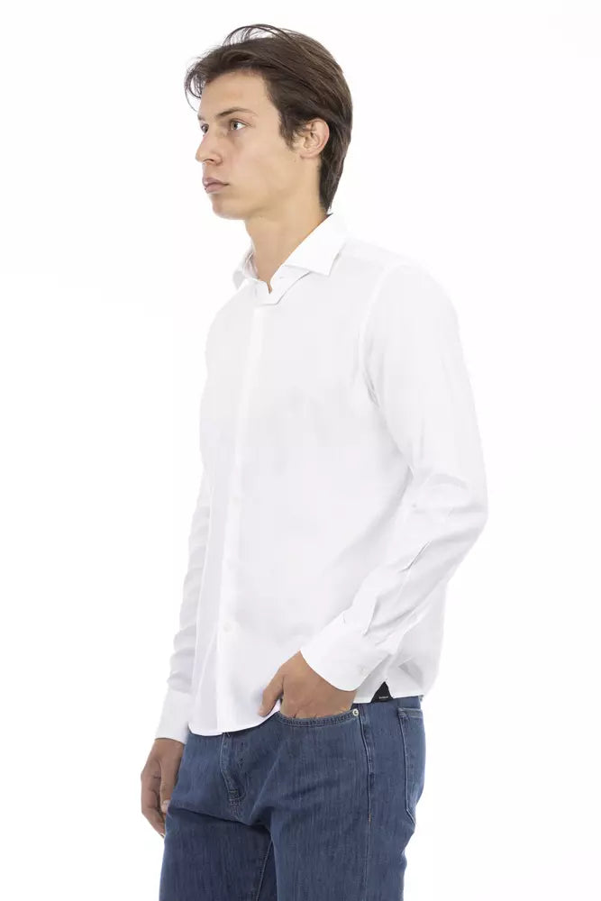 Baldinini Trend White Cotton Shirt for Men