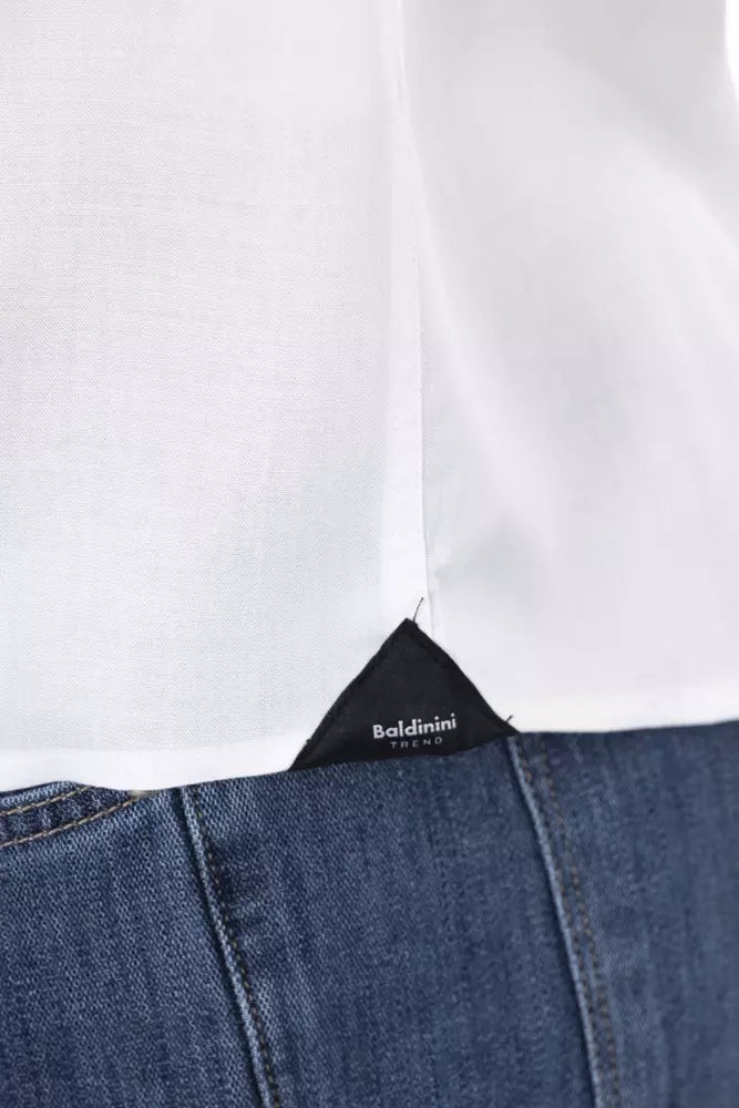 Baldinini Trend White Cotton Shirt for Men