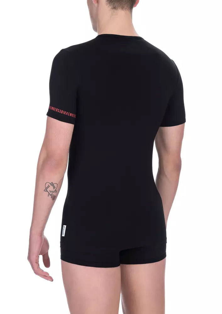 Bikkembergs Black Cotton T-Shirt for Men