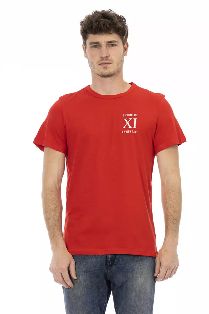 Bikkembergs Rotes Baumwolle Männer T-Shirt