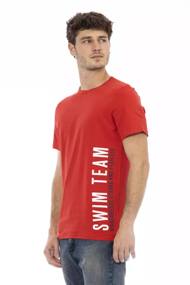 Bikkembergs Rotes Baumwolle Männer T-Shirt