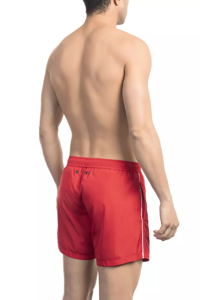 Bikkembergs Rotes Polyester Männer schwimmen kurz