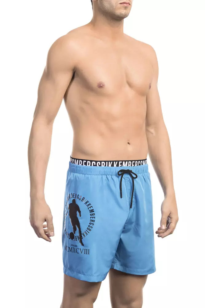 Bikkembergs Hellblaue Polyester Herren-Badeshorts
