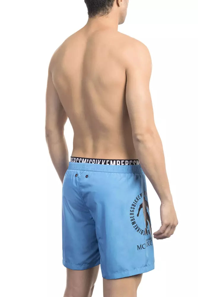 Bikkembergs Hellblaue Polyester Herren-Badeshorts