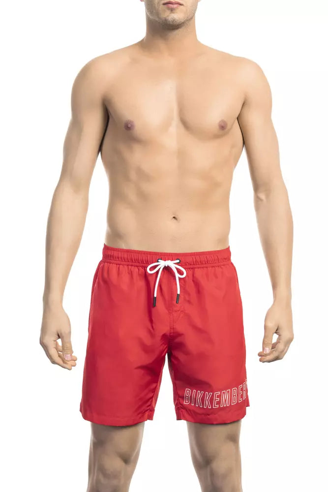 Bikkembergs Rotes Polyester Männer schwimmen kurz