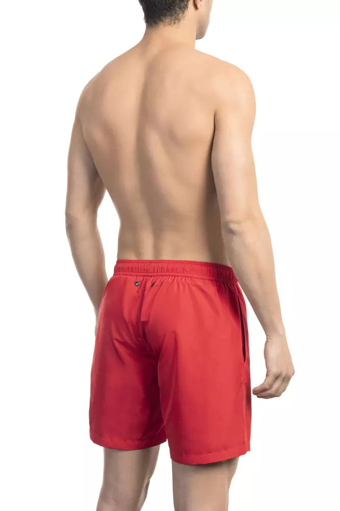 Bikkembergs Rotes Polyester Männer schwimmen kurz