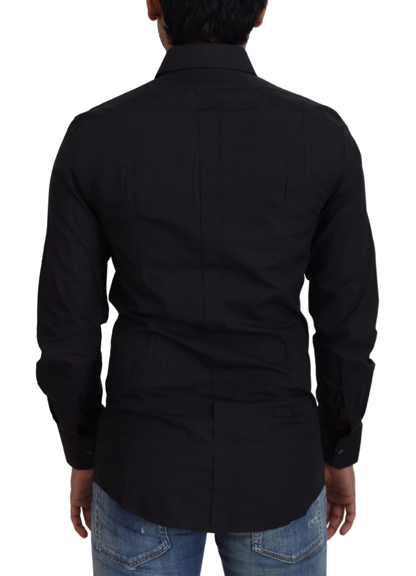 Dolce & Gabbana Elegant Slim Fit Black Cotton Shirt