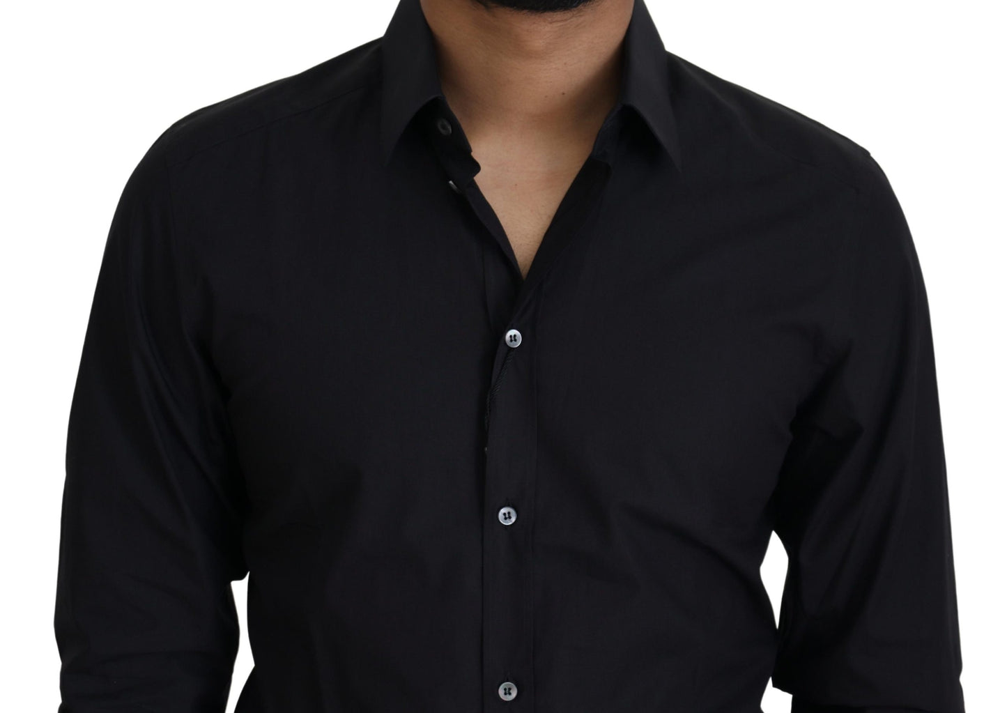 Dolce & Gabbana Elegant Slim Fit Black Cotton Shirt