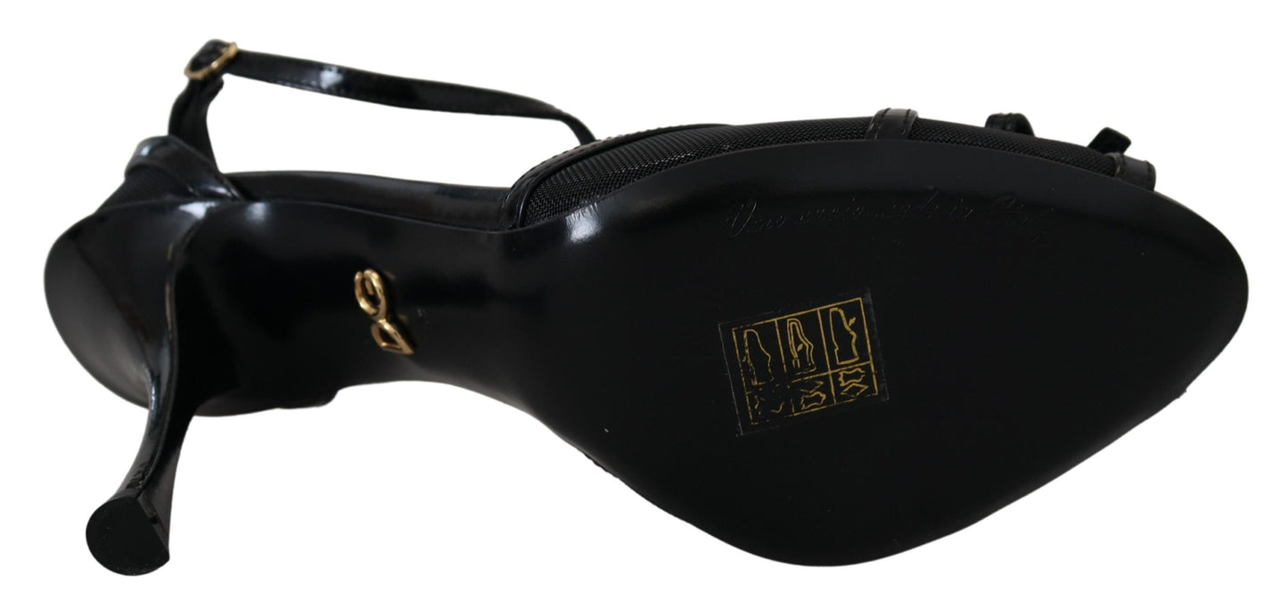 Dolce & Gabbana Elegant black stiletto heeled sandals