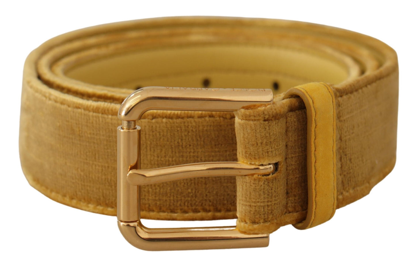Dolce & Gabbana Elegant designer belt made of velvet with gold buckle