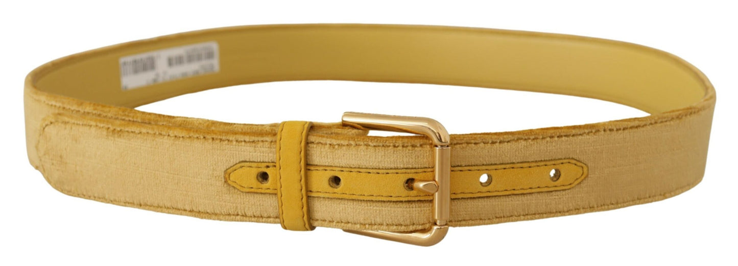 Dolce & Gabbana Elegant designer belt made of velvet with gold buckle