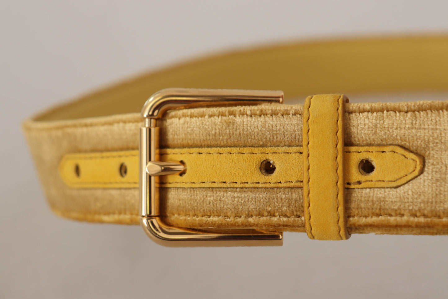 Dolce & Gabbana Elegant designer belt made of velvet with gold buckle