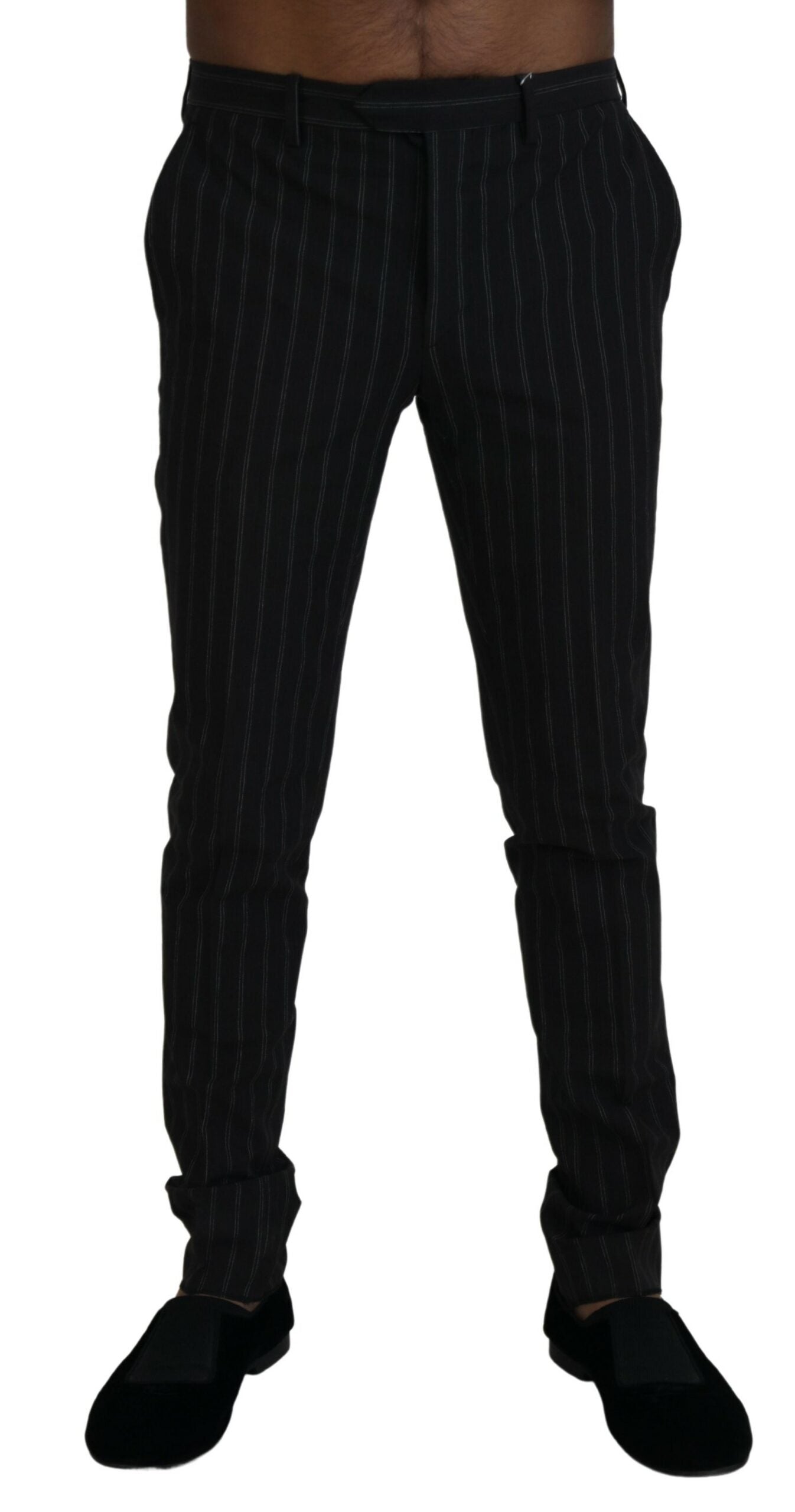 BENCIVENGA Schwarz gestreifte Viskose-Kleid-Hose