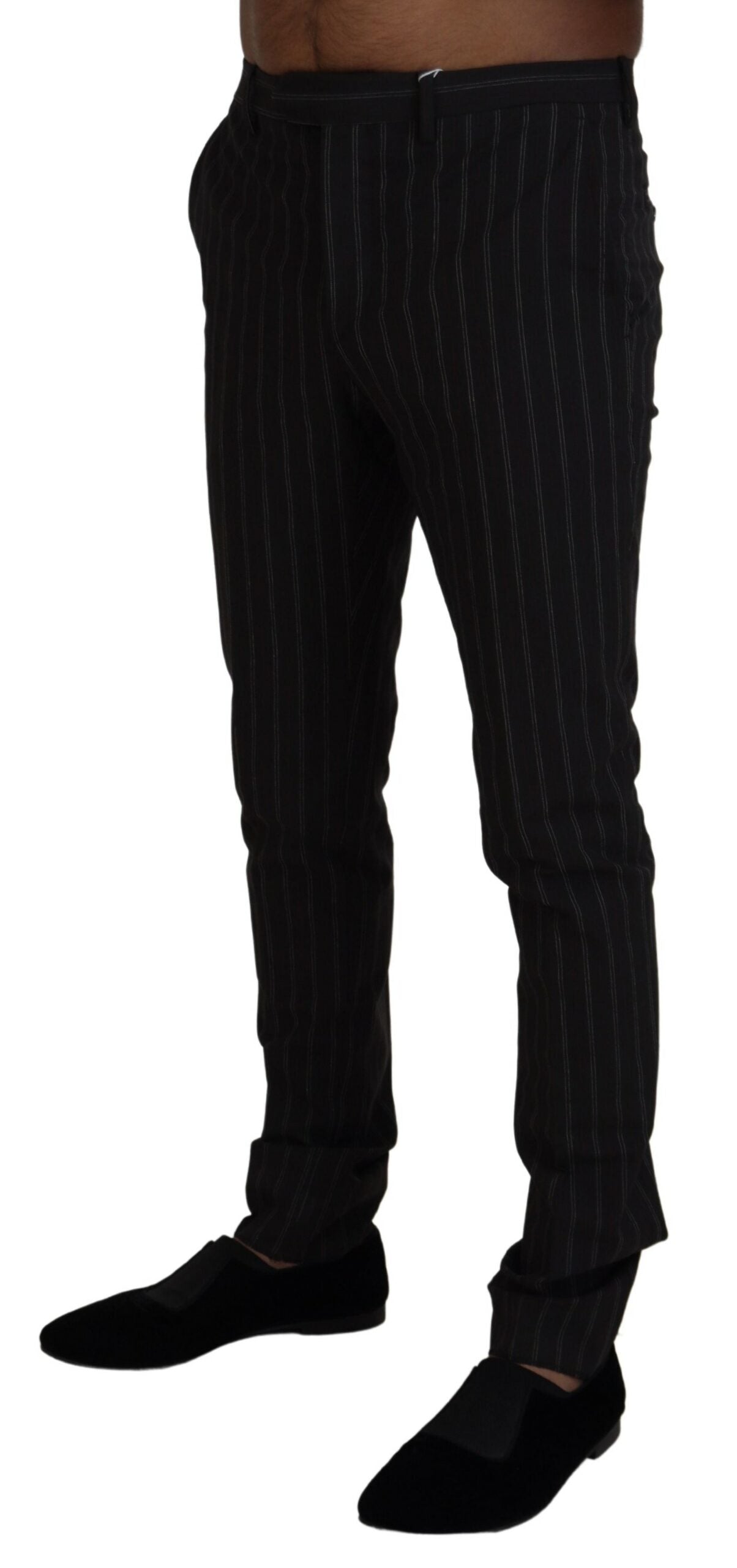 BENCIVENGA Schwarz gestreifte Viskose-Kleid-Hose