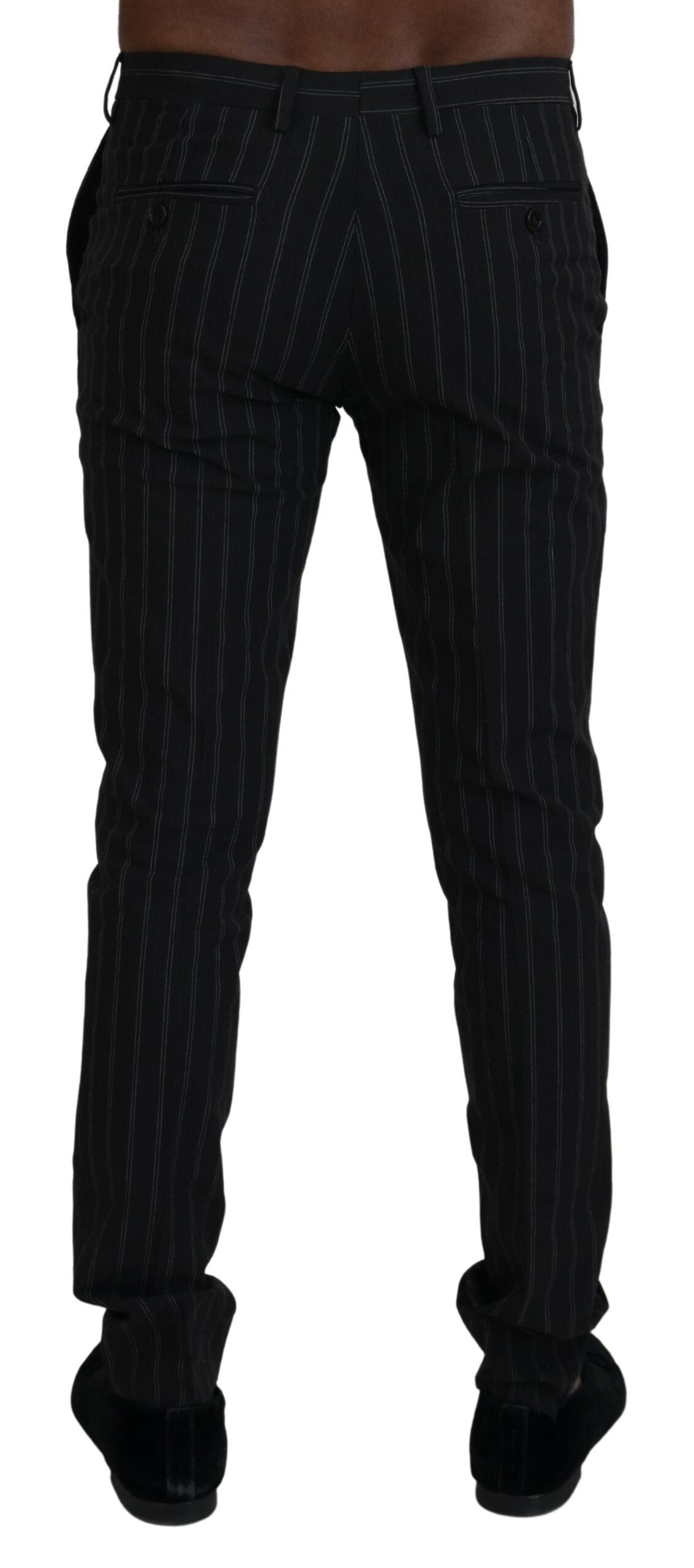 BENCIVENGA Schwarz gestreifte Viskose-Kleid-Hose