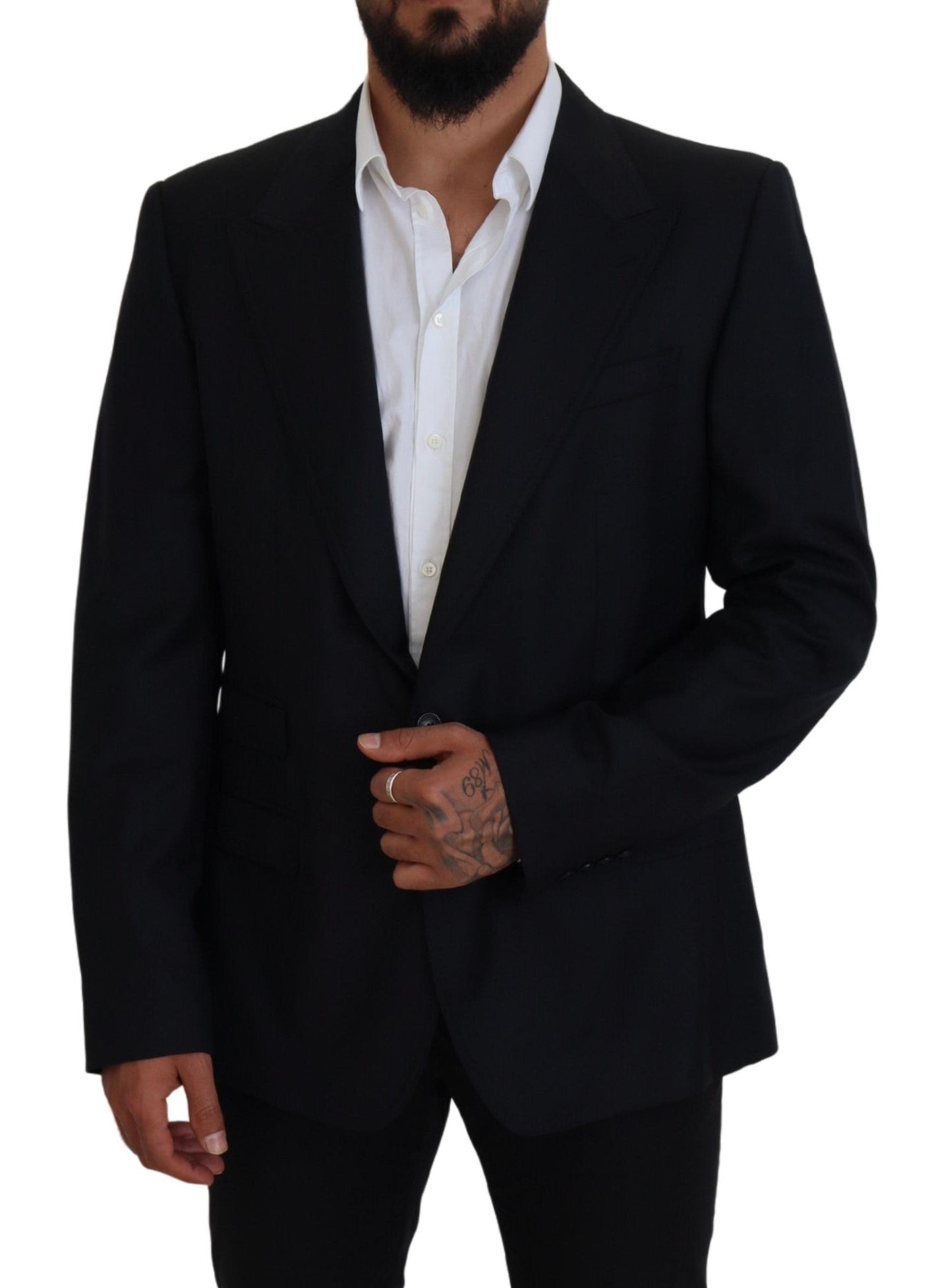Dolce & Gabbana Elegant dark blue single-breasted blazer