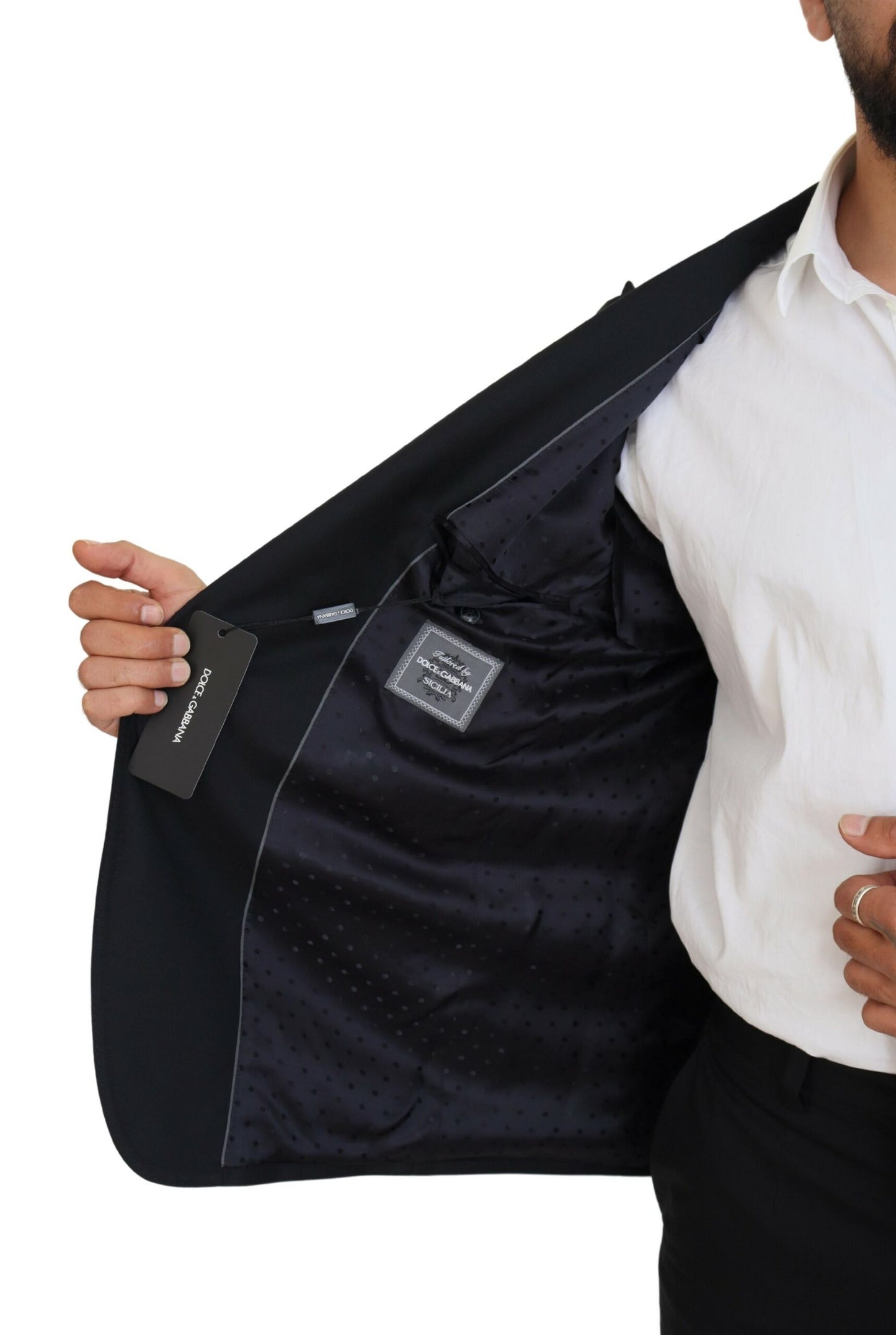 Dolce & Gabbana Elegant dark blue single-breasted blazer